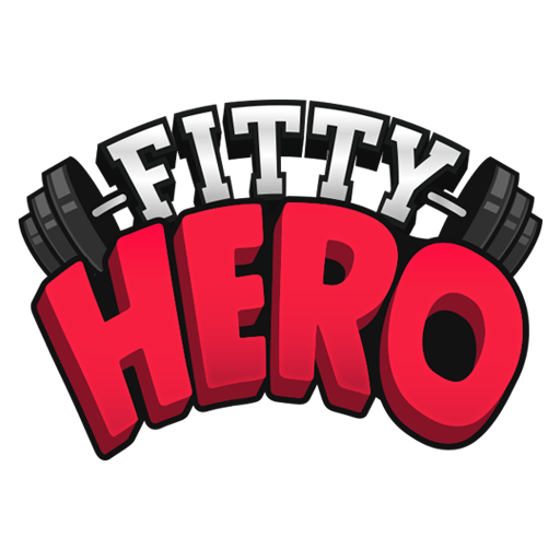 Fitty Hero Logo - A Strong Hero Lifting Weights